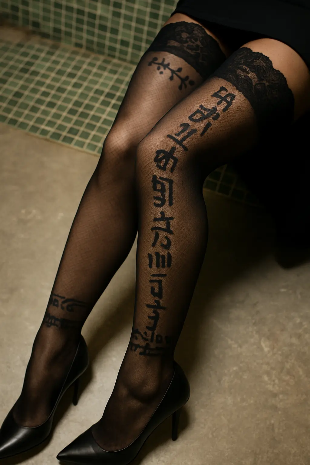 Coded Legs lace stockings — NAIVISTA CODED LEGS collection