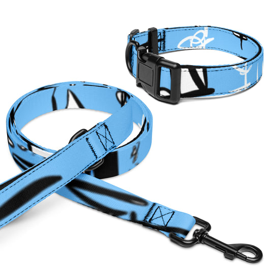Blue pet collar & leash — NAIVISTA PETS collection